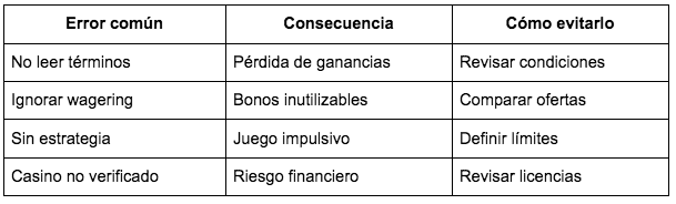 $!Errores comunes al usar bonos de casino online en 2025 según Mexico Bonuses Finder
