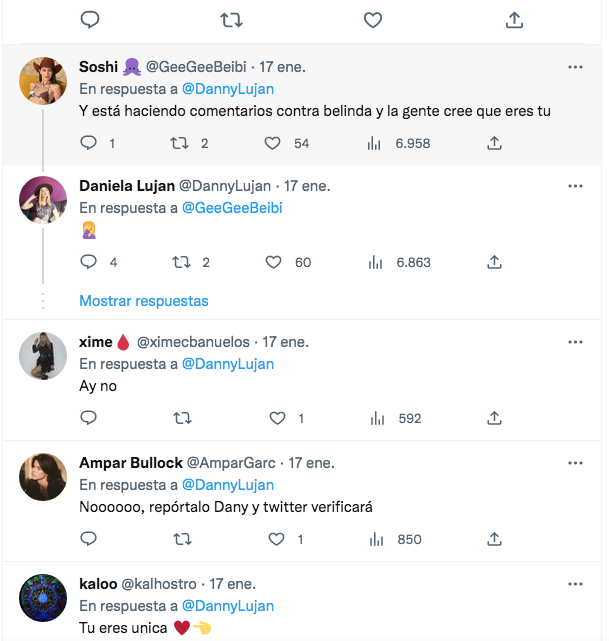 $!Denuncia Daniela Luján cuenta falsa en Twitter, con la que agreden a Belinda