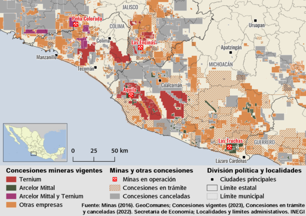 $!Concesiones mineras otorgadas en el corredor minero del Pacífico mexicano.