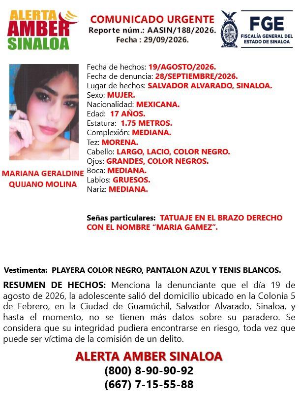 $!Más de un mes desaparecida: buscan a Mariana Geraldine, de 17 años, en Guamúchil