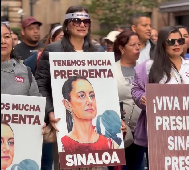 $!Sinaloenses acuden al Zócalo para respaldar a Claudia Sheinbaum en su primer año de gobierno