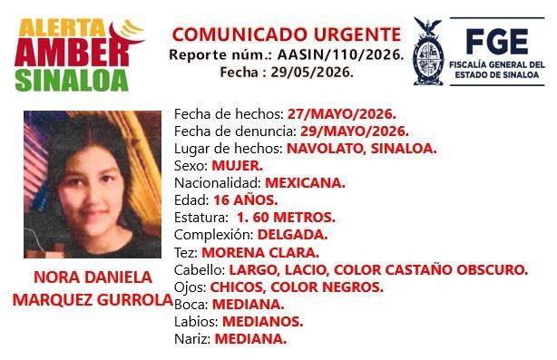 Nora Daniela Márquez Gurrola desapareció el miércoles pasado en la sindicatura de Villa Juárez, en Navolato.