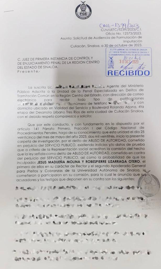 $!Judicializan nueva denuncia contra Jesús Madueña y Robespierre Lizárraga por abuso de autoridad