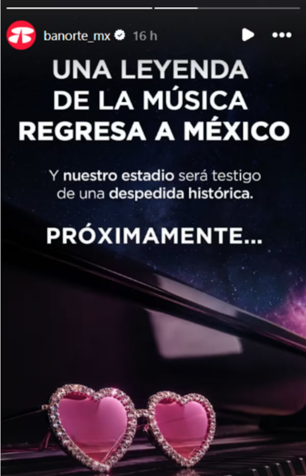 $!Banorte posteó esta imagen, anunciando el concierto de una leyenda.