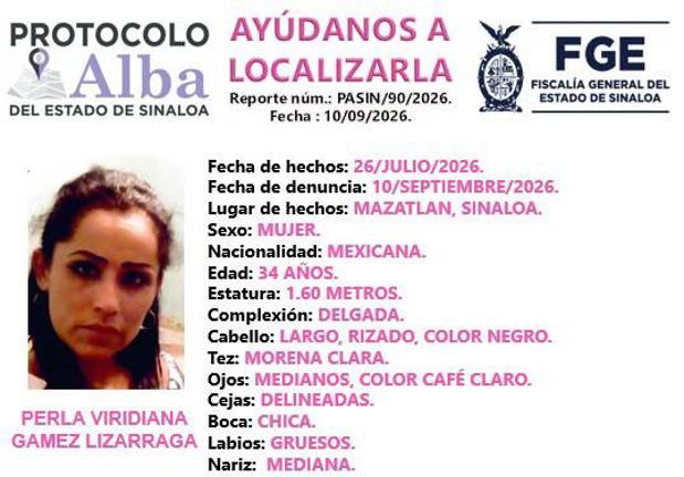 Perla Viridiana tiene mes y medio desaparecida en Mazatlán; se extravió en Escamillas.