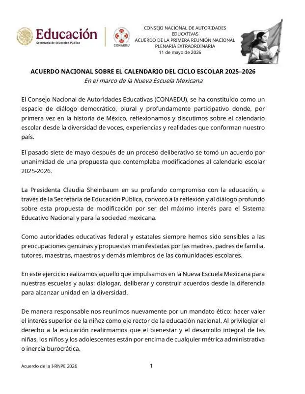 $!SEP mantiene sin cambios el calendario escolar 2005-2026