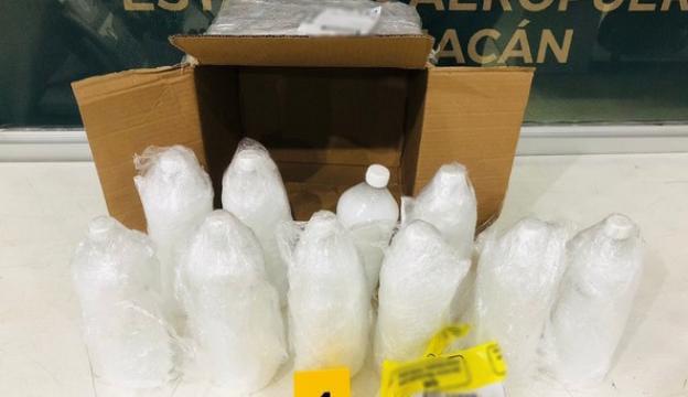 Asegura Guardia Nacional 10 botellas con metanfetamina en Culiacán