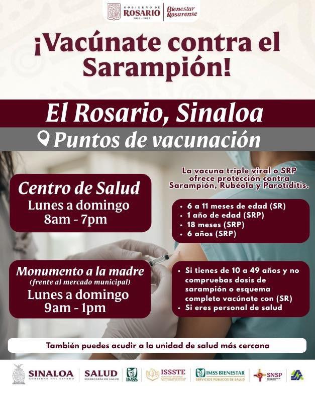 $!Refuerzan vacunación contra sarampión en Rosario tras confirmarse dos casos