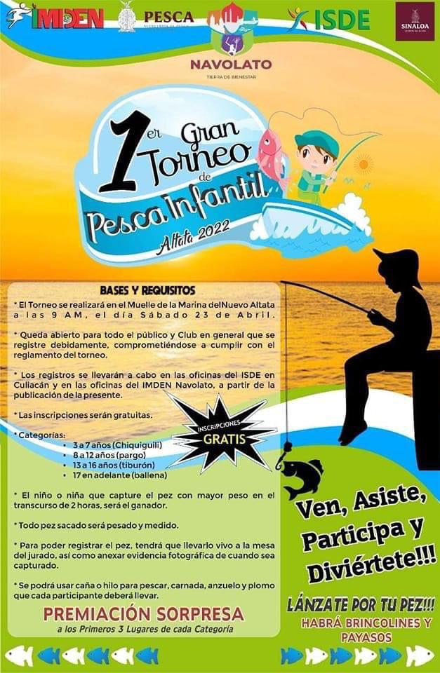$!Celebrarán Primer Torneo de Pesca Infantil Altata 2022