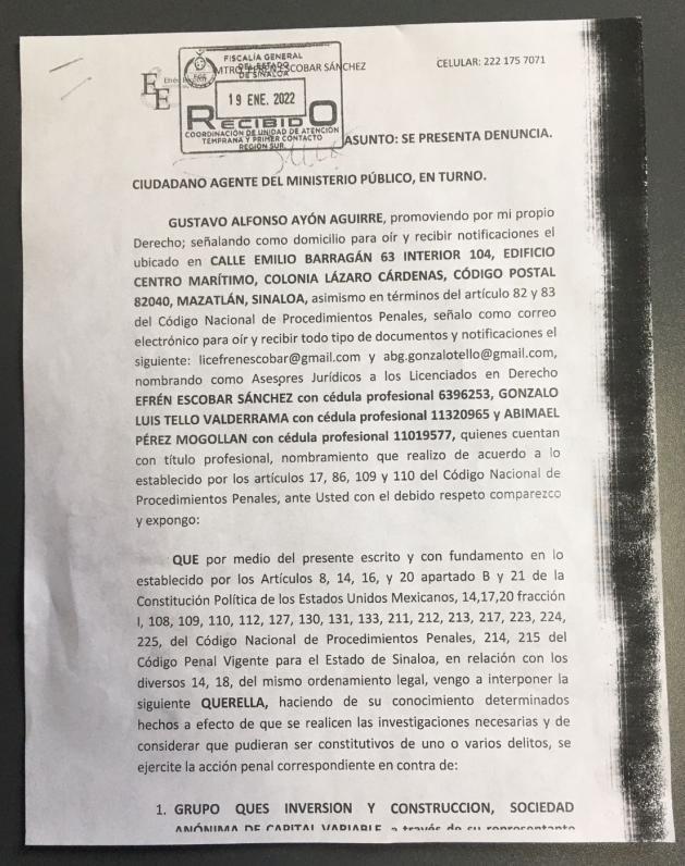 $!Presenta Gustavo Ayón denuncia por fraude cometido en su contra en Mazatlán