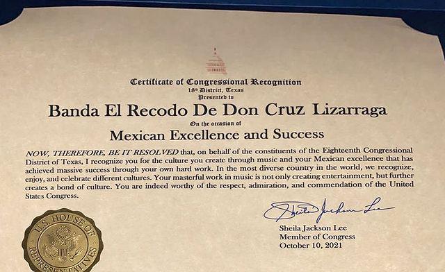 $!Reconoce el Congreso de Estados Unidos a la Banda El Recodo