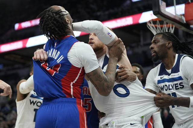 NBA suspende a 3 Pistons y 2 Timberwolves por pelea