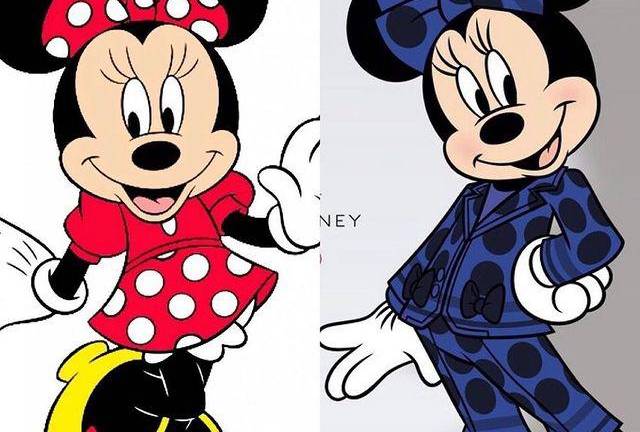 Minnie Mouse antes y después.