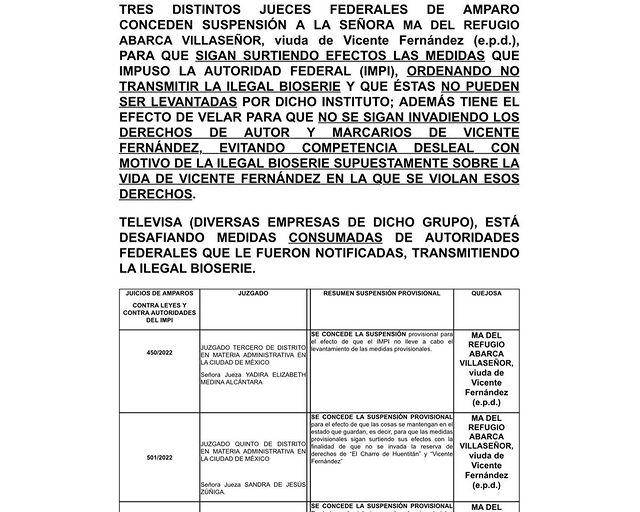 Familia de Vicente Fernández suma tres amparos contra Televisa para suspender la bioserie ‘El último rey’