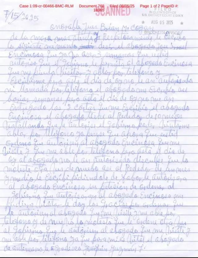 $!‘El Chapo’ denuncia aislamiento en prisión; no lo dejan hablar con su abogado asegura