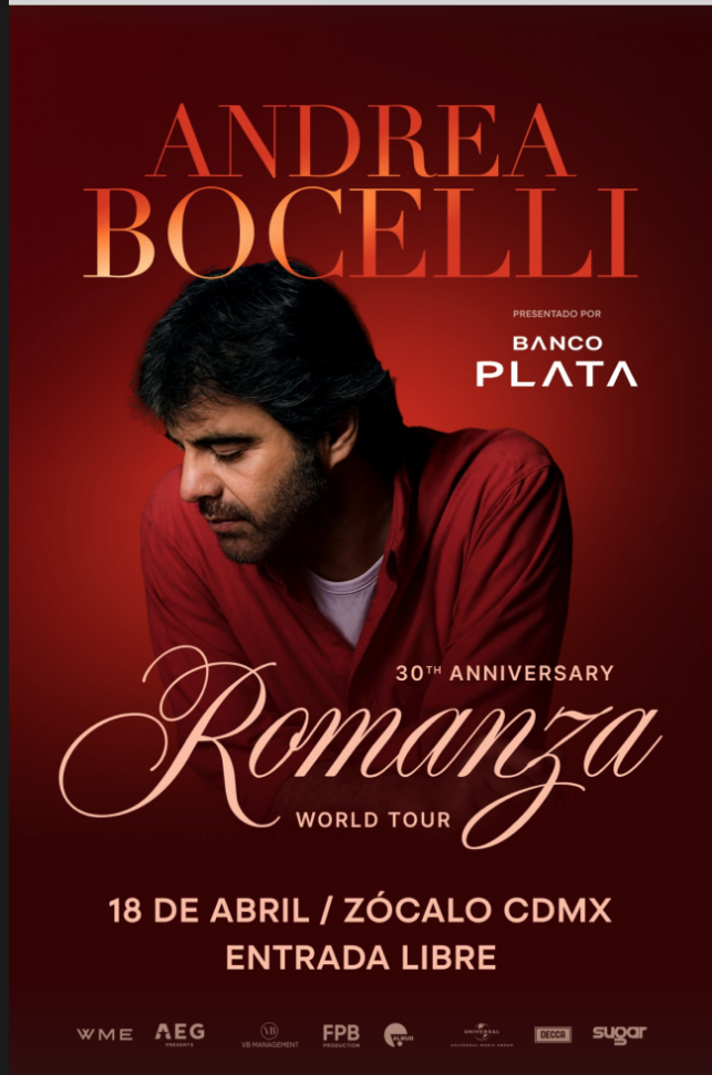 $!Vuelve Andrea Bocelli a México con una presentación especial en el Zócalo