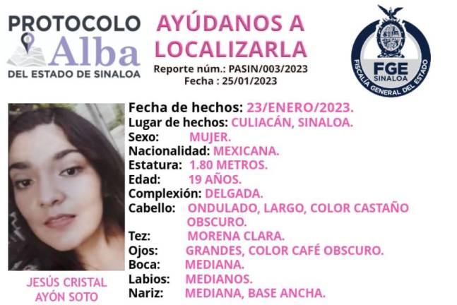 Reportan desaparición de una joven en Culiacán