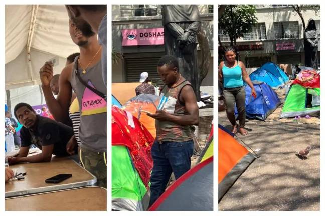 Cerca de 300 migrantes acampan desde hace un mes en los alrededores de la Comar, en la CDMX.