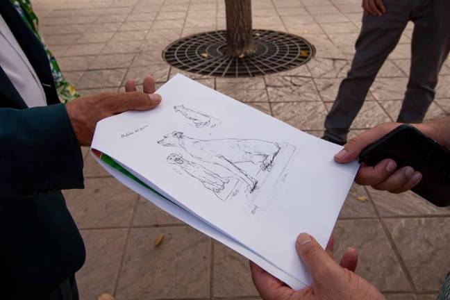 Boceto de estatua en honor a Capitán, el perro del Centro de Culiacán