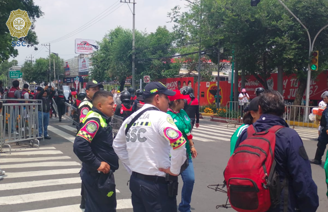 Operativo de seguridad en las instalaciones del Estadio Ciudad de México.
