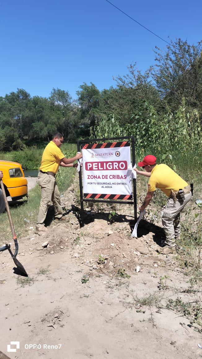 $!Instalan señalamientos en el río Presidio para evitar más tragedias