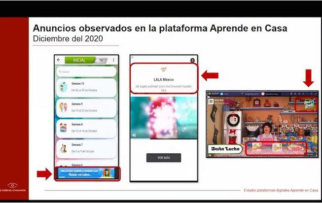 Algunos de los anuncios transmitidos en “Aprende en Casa”.