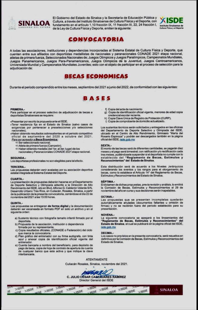 $!Isde lanza convocatoria de becas económicas para deportistas