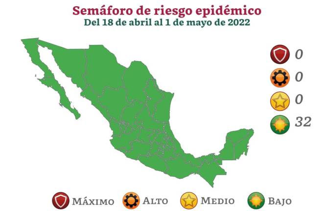 Sinaloa y el resto del País siguen en verde en el semáforo epidémico.