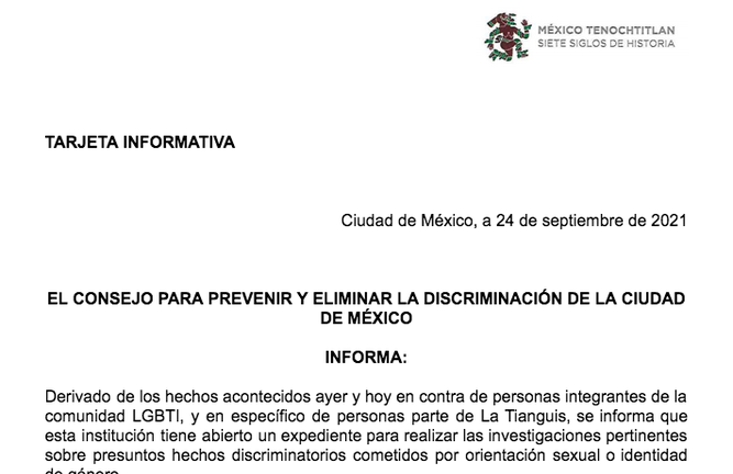 Copred inicia investigación por ataques a tianguis LGBT+ en CDMX