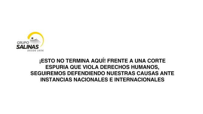 Reacción del Grupo Salinas ante la resolución de la Corte sobre los amparos por el pago de impuestos.