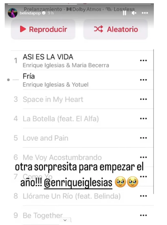 $!Preparan Belinda y Enrique Iglesias colaboración musical