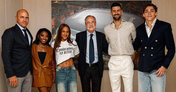 Djokovic, Simone Biles, Duplantis, Rebeca Andrade y Kelly Slater asisten al Real Madrid-Athletic Club
