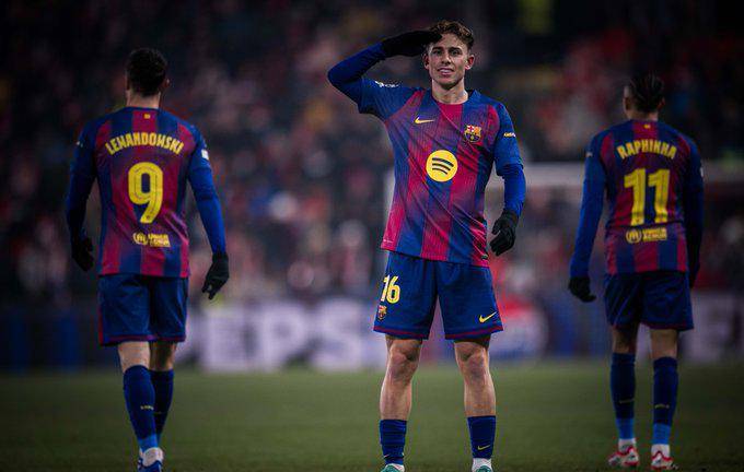 Fermín festeja su gol.