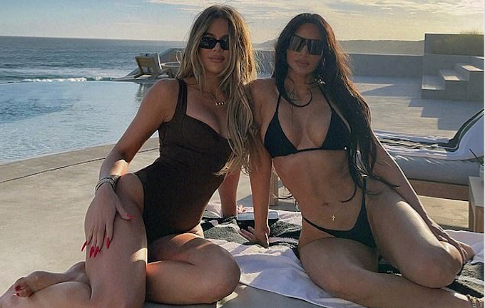 Kim y Khloé Kardashian se relajan en Los Cabos.