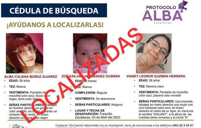 Esposa e hija de soldado son halladas vivas tras 4 días secuestradas en Zacatecas