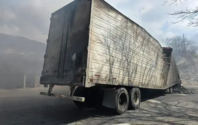 Bloqueo carretero registrado en febrero pasado atribuido al Cártel de Jalisco Nueva Generación.