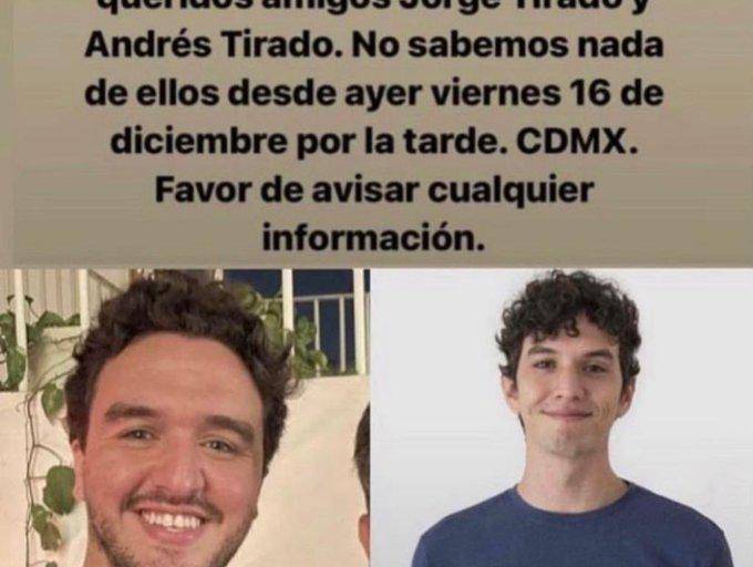 Buscan al actor Andrés Tirado y a su hermano Jorge, desaparecidos en la CDMX