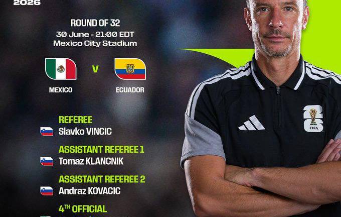 México vs Ecuador: FIFA designa al árbitro Slavo Vinčić para los dieciseisavos de final