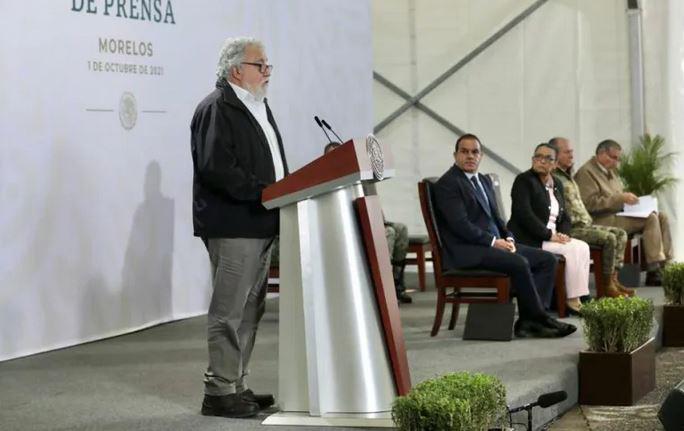 $!El subsecretario Alejandro Encinas, en conferencia de prensa matutina del Presidente López Obrador.