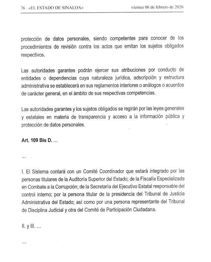 $!Publican decreto que elimina a la CEAIP en Sinaloa