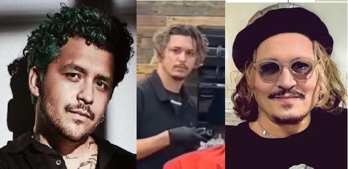 Hacen viral video de peluquero por su parecido a Johnny Depp y Christian Nodal