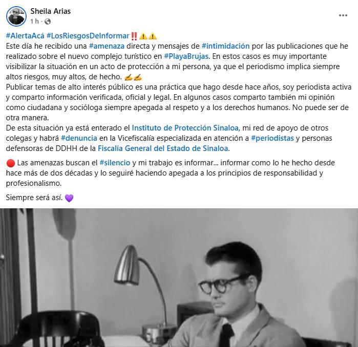 $!Denuncia periodista amenaza directa y mensajes intimidatorios en su contra