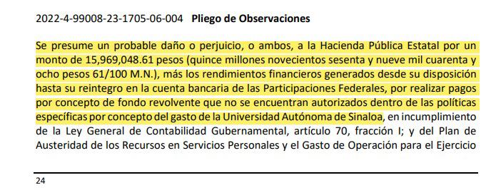 $!En 2022, UAS pagó $91 millones a personal sin el perfil requerido; Auditoría federal pide aclaración