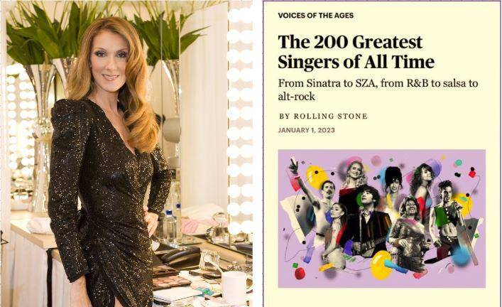 Celine Dion, fuera de lista de Rolling Stone de los 200 mejores cantantes