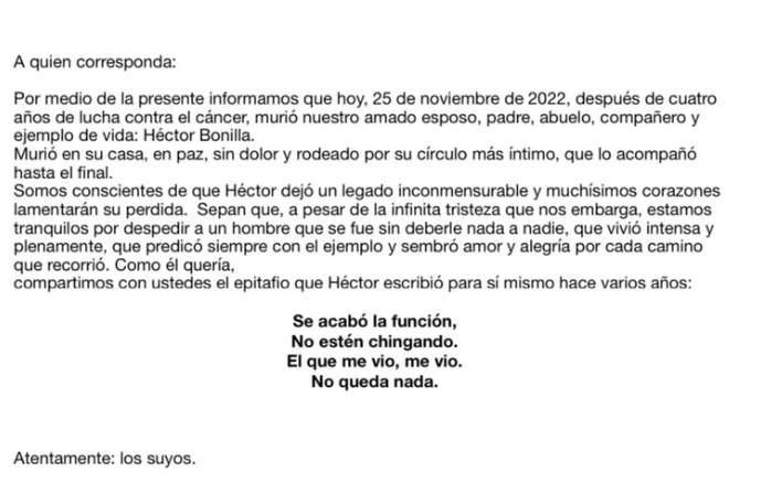 $!Muere el actor mexicano Héctor Bonilla a los 83 años