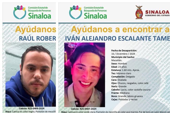 Reportan que localizaron con vida a dos jóvenes de Chihuahua desaparecidos en La Marina, en Mazatlán