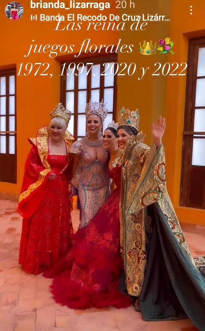$!Alma Rosa Chío, Ivanna Matamoros, Brianda Lizárraga y Paloma Palacios, Reinas de los Juegos Florales del Carnaval 1972, 2022, 2020 y 1997, respectivamente.