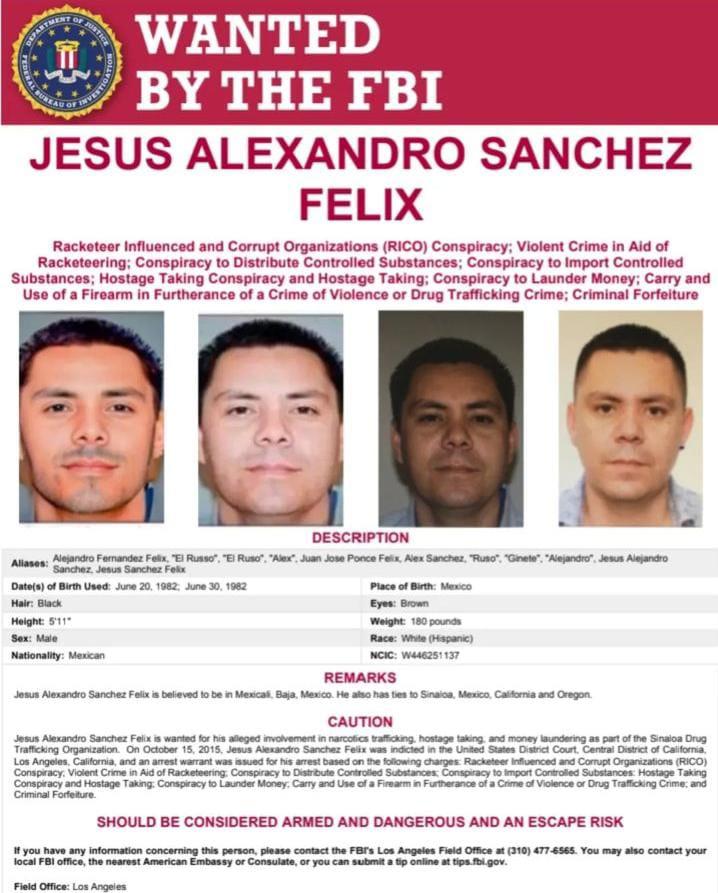 $!FBI boletina a El Ruso, se cree está en Mexicali