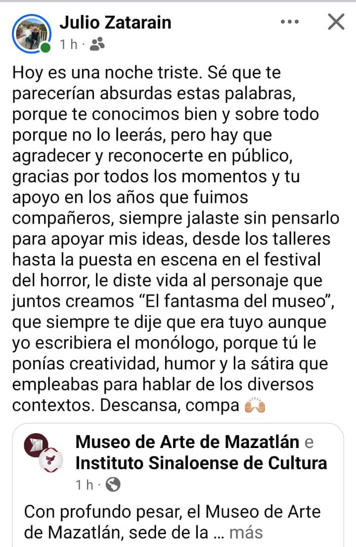 $!El también ewscritor Julio Zataráin escribipo unas emotivas palabras para Héctor.