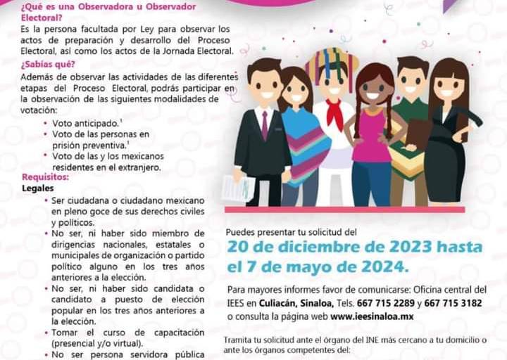 Invitan a participar en las elecciones 2024 como Observador Electoral